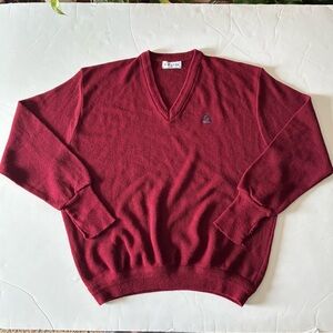 002 - VINTAGE 90s IZOD MADE IN USA GOLF WOOL V NECK SWEATER